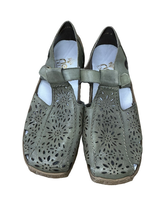 Shoes Flats By Riekers In Green, Size:7.5