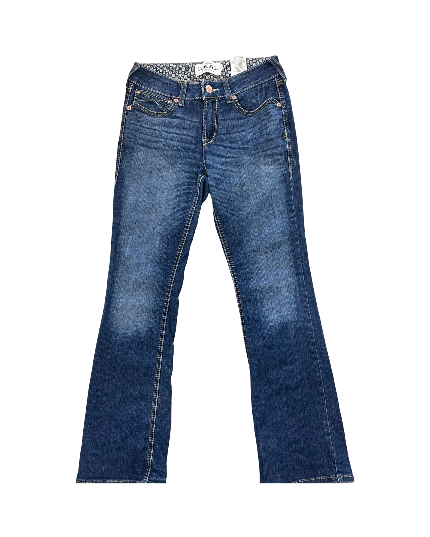Jeans Boot Cut By Ariat In Blue Denim, Size:8