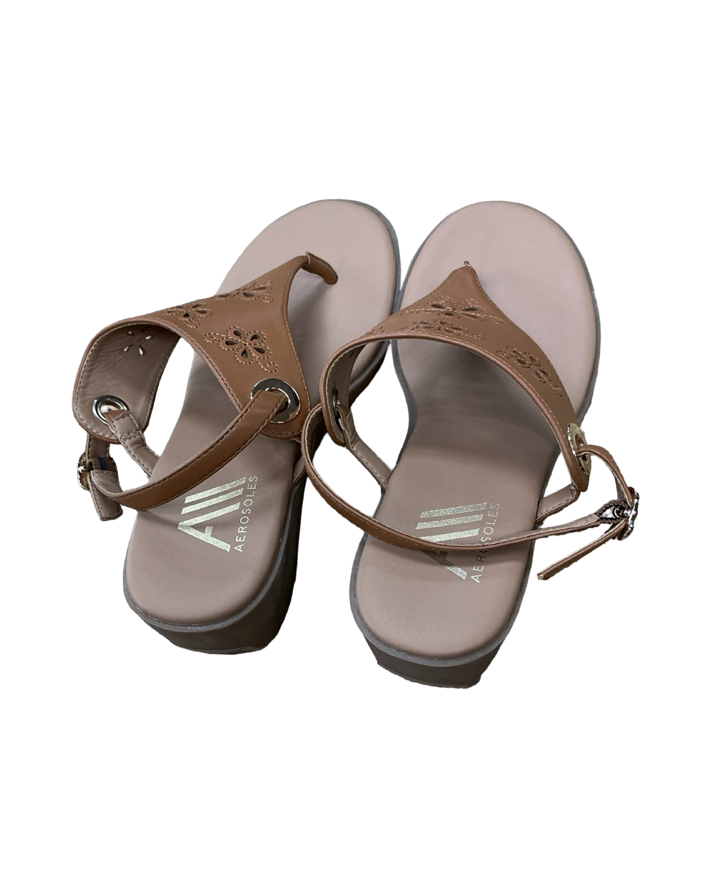Sandals Heels Wedge By Aerosoles In Tan, Size:7