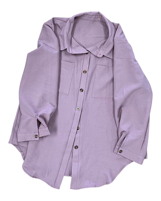 Blouse Ls By Shein In Pink, Size:1X