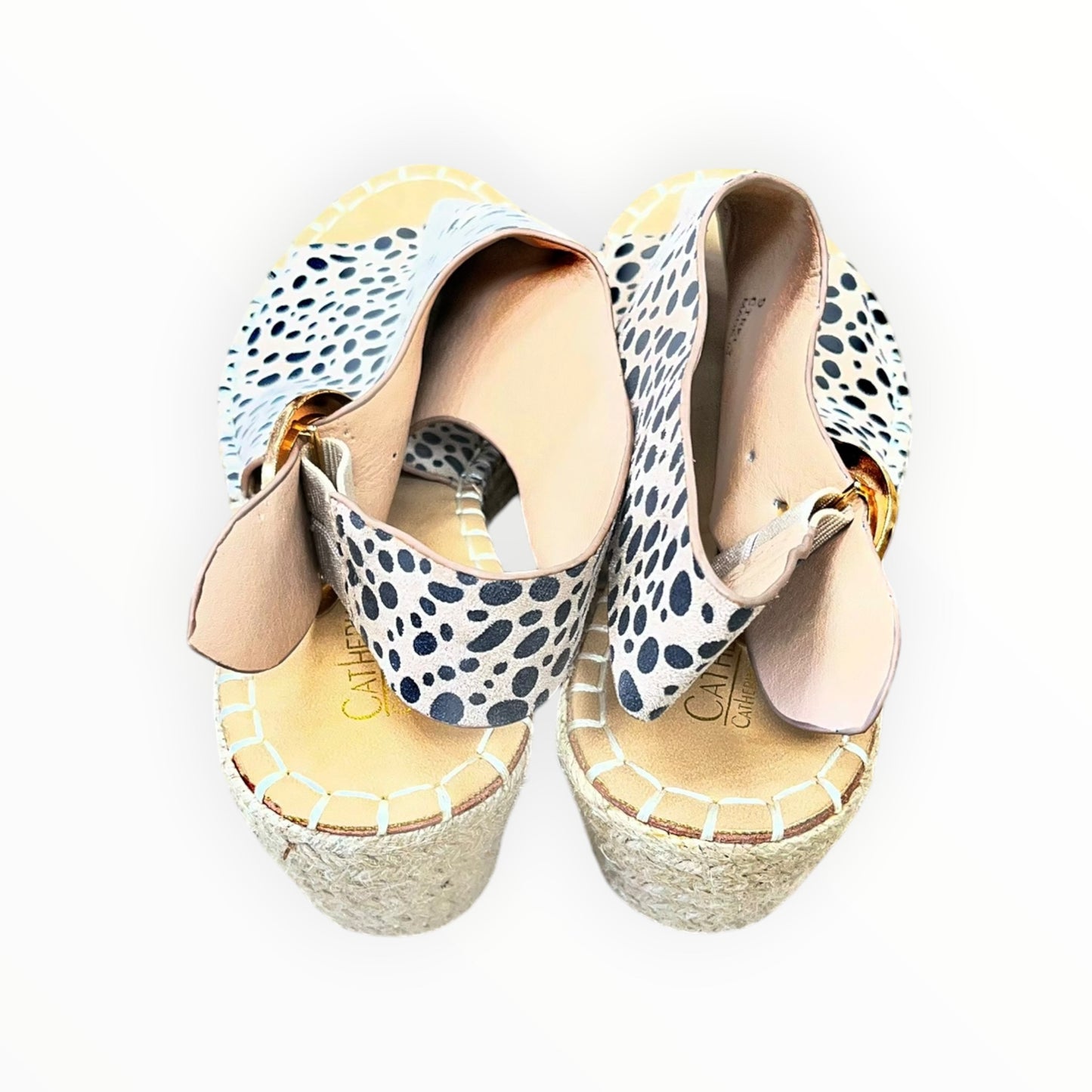Sandals Heels Wedge By Catherine Malandrino In Tan, Size:9