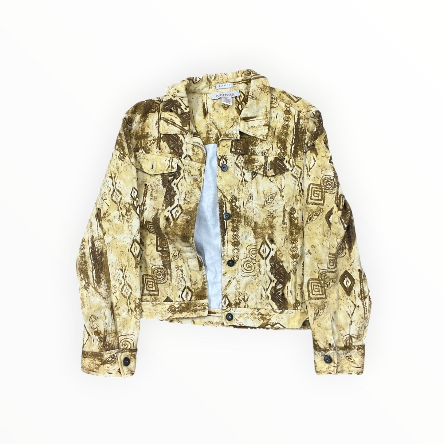 Jacket Denim By Clothes Mentor In Yellow Denim, Size:L