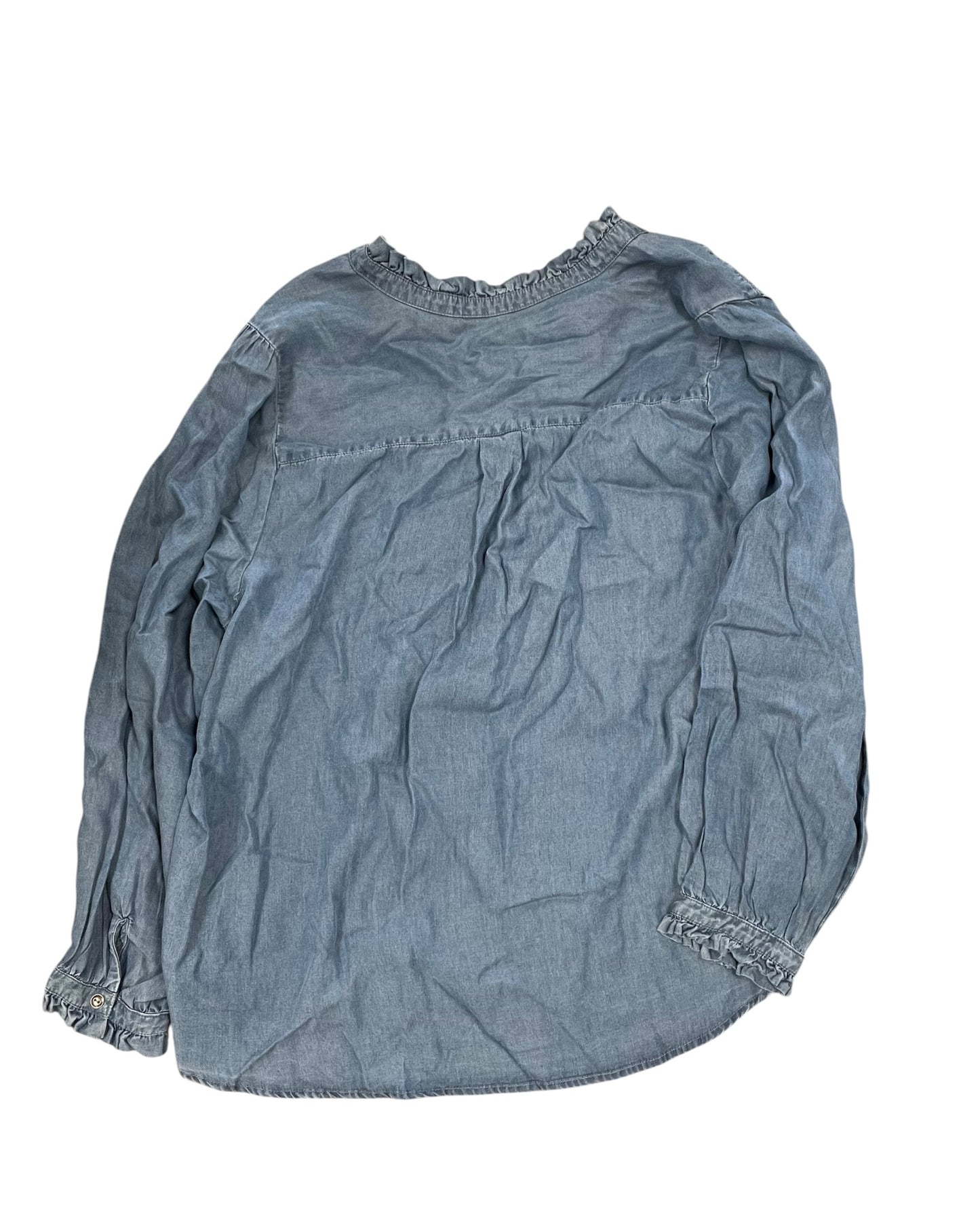 Top Ls By Cj Banks In Blue Denim, Size:2X