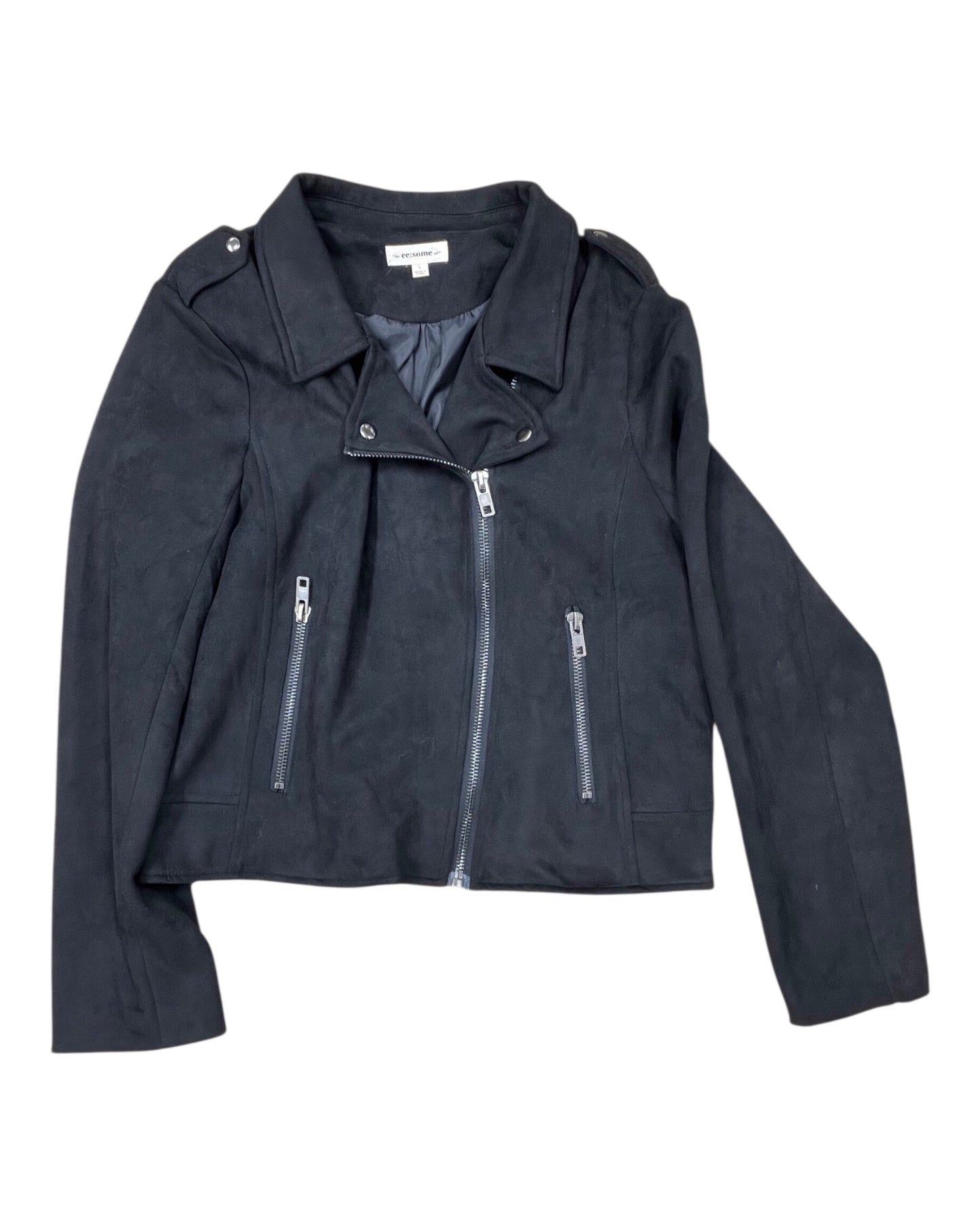 Jacket Moto By Ee Some In Black, Size:L