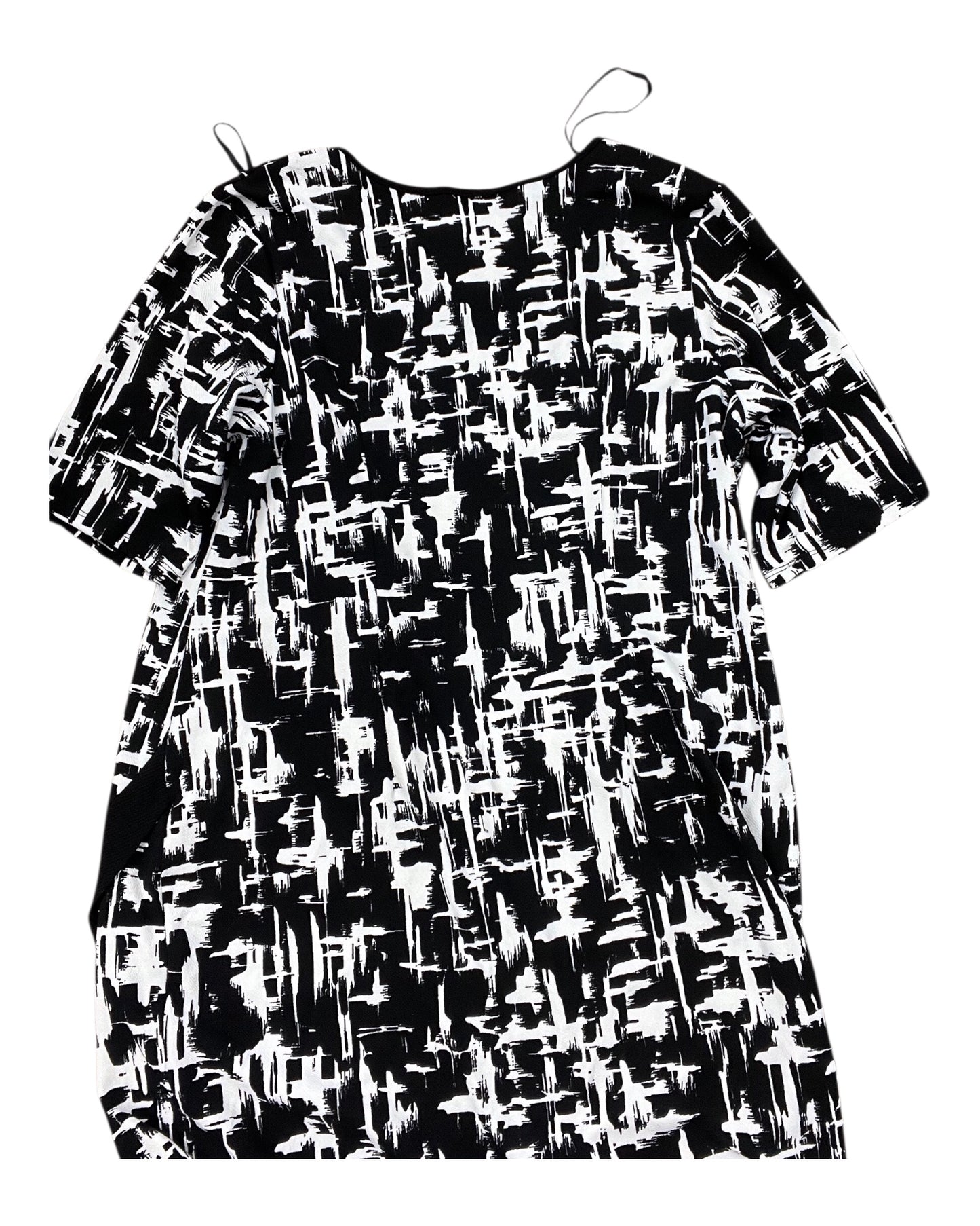 Dress Casual Midi By Avenue In Black & White, Size:1X