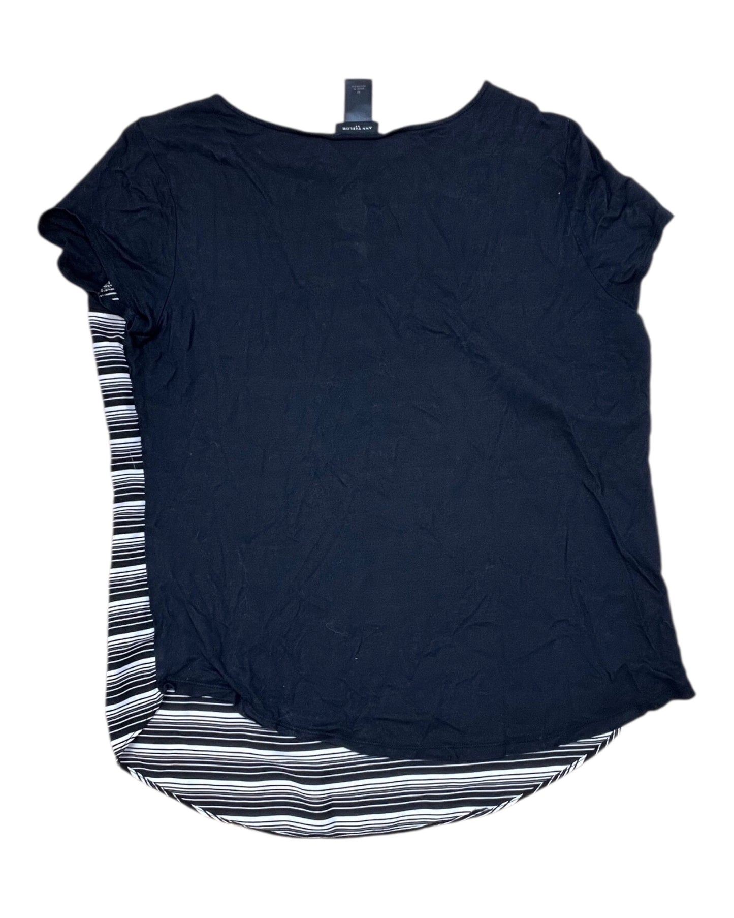 Top Sleeveless By Ann Taylor In Black & White, Size:M