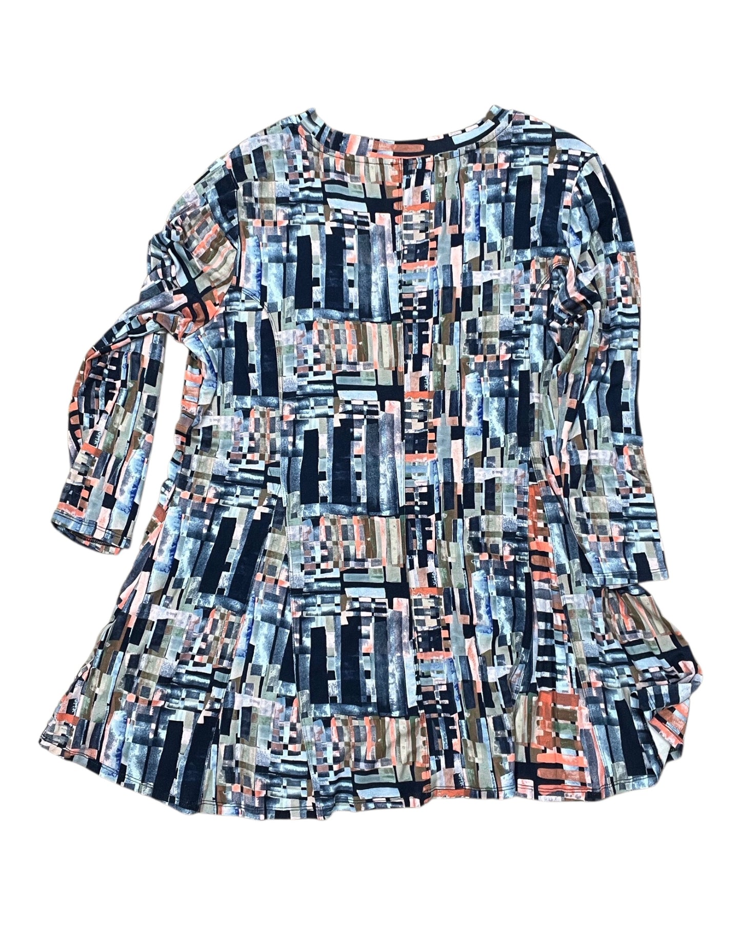 Top 3/4 Sleeve By Intro In Blue & Pink, Size:S