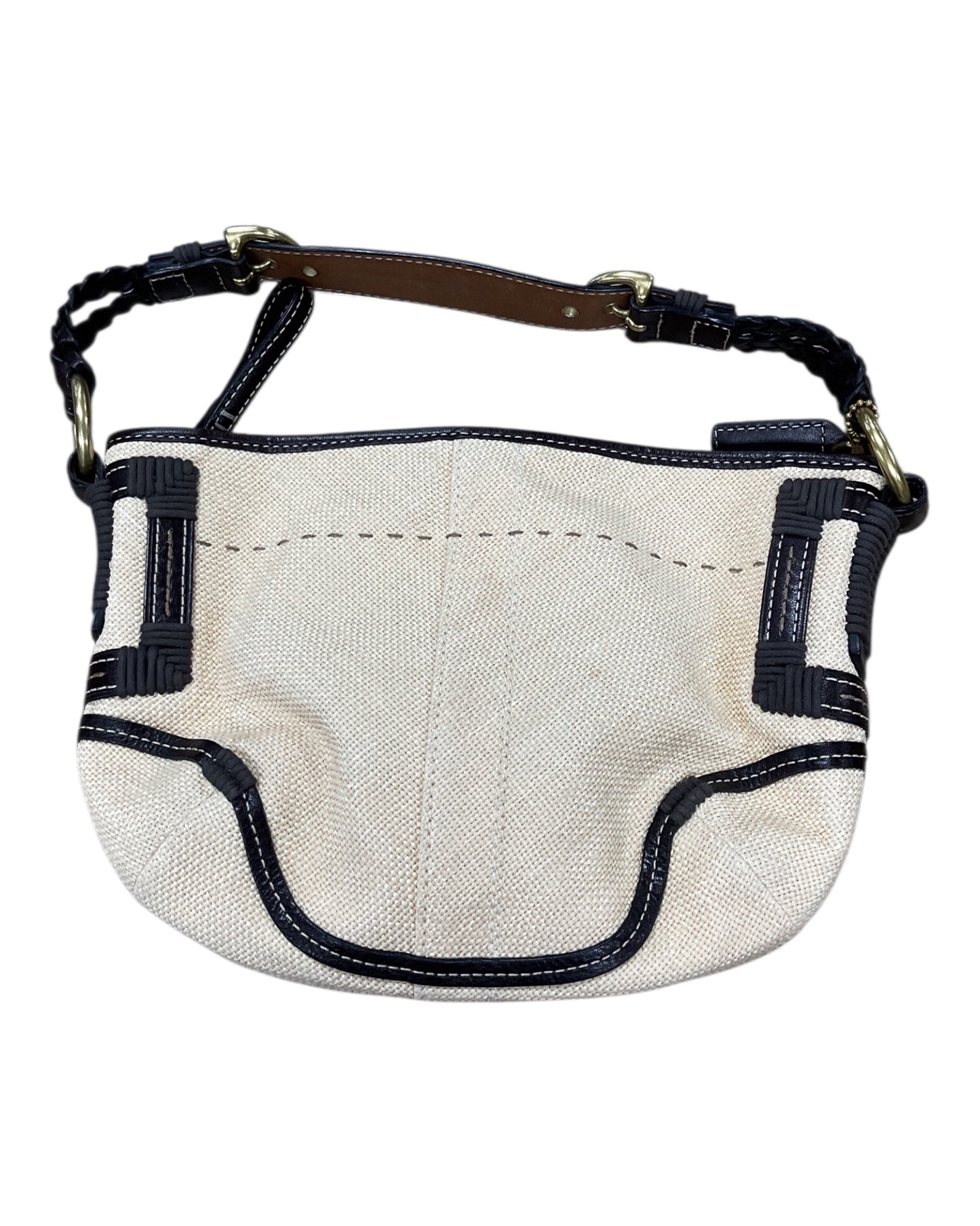 Handbag Designer By Coach In Cream, Size:Small