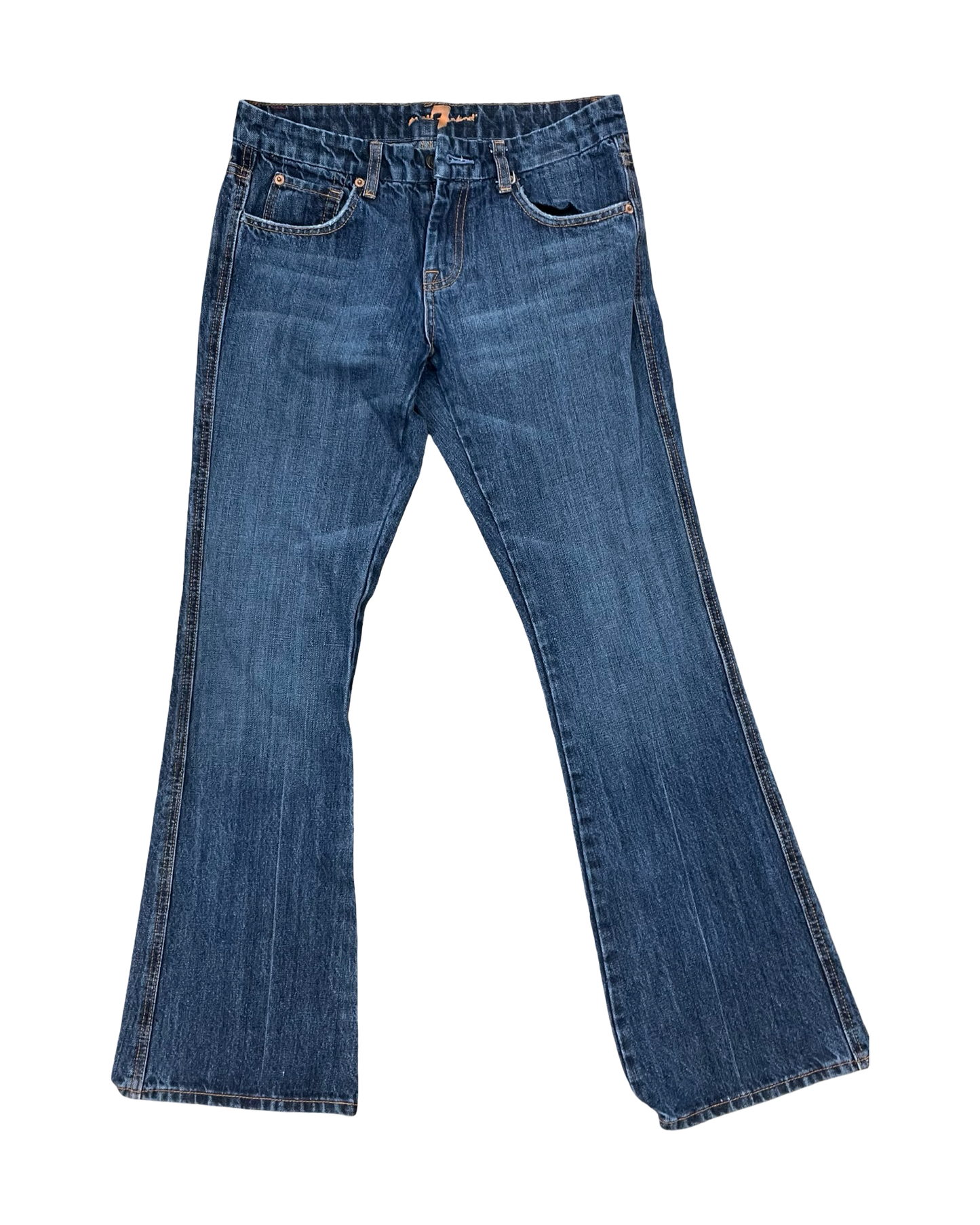 Jeans Flared By Seven 7 In Blue Denim, Size:6