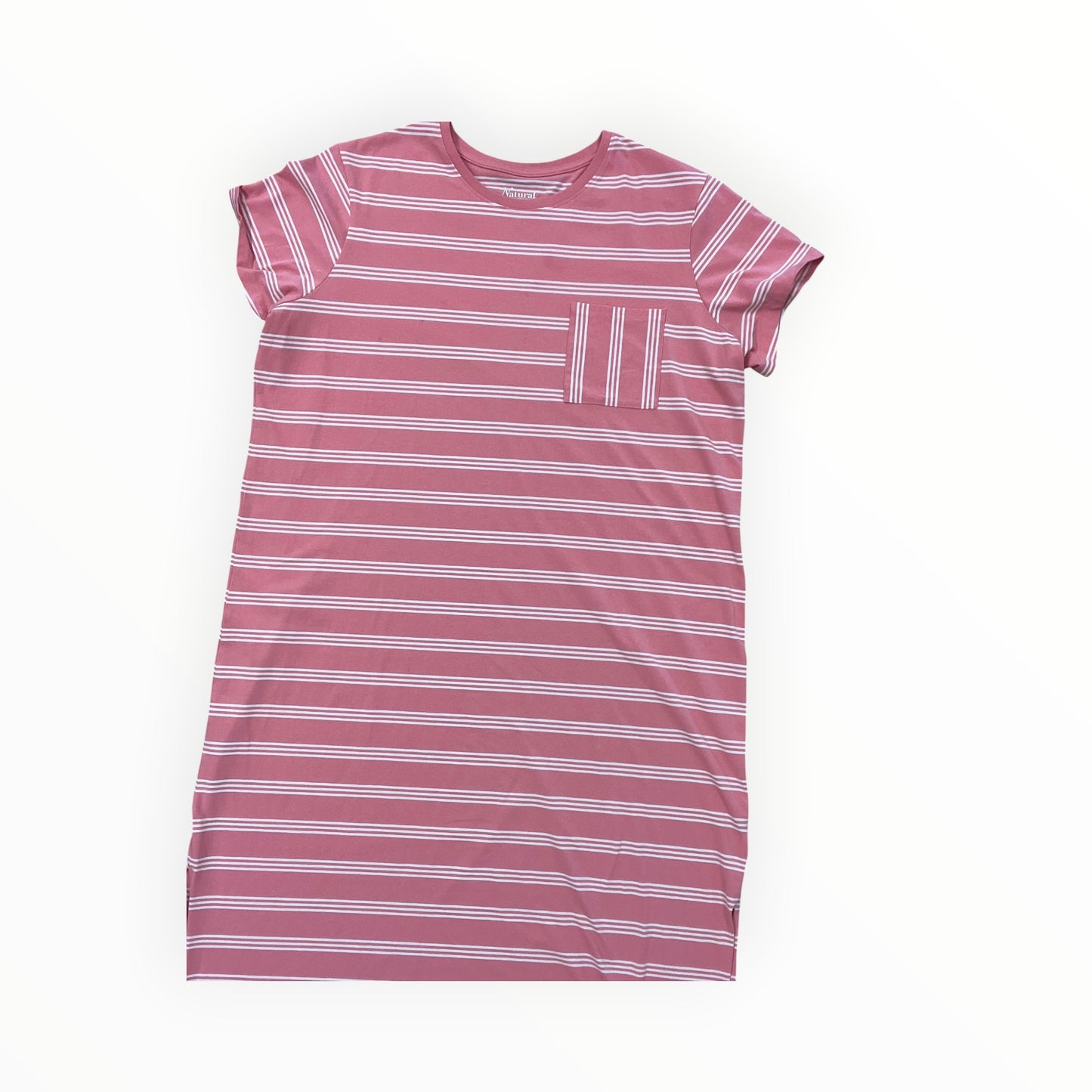 Dress Casual Maxi By Natural Reflections In Pink & White, Size:1X
