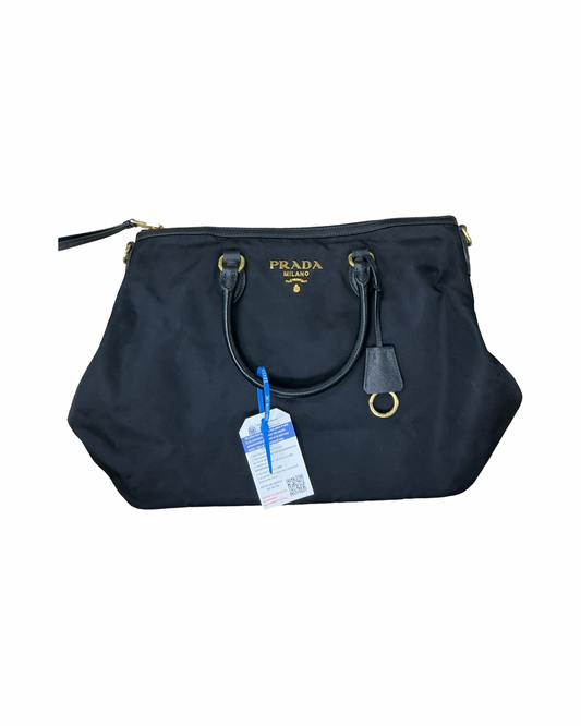 Handbag Luxury Designer By Prada In Black, Size:Medium