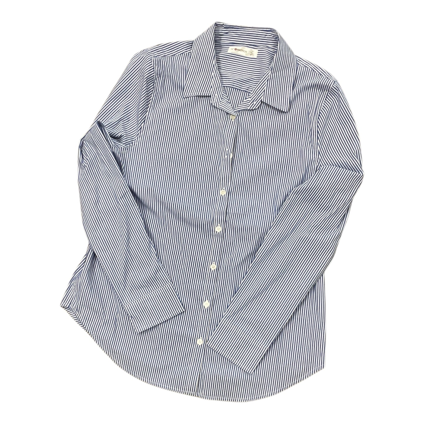 Blouse Ls By 89Th And Madison In Blue & White, Size:M