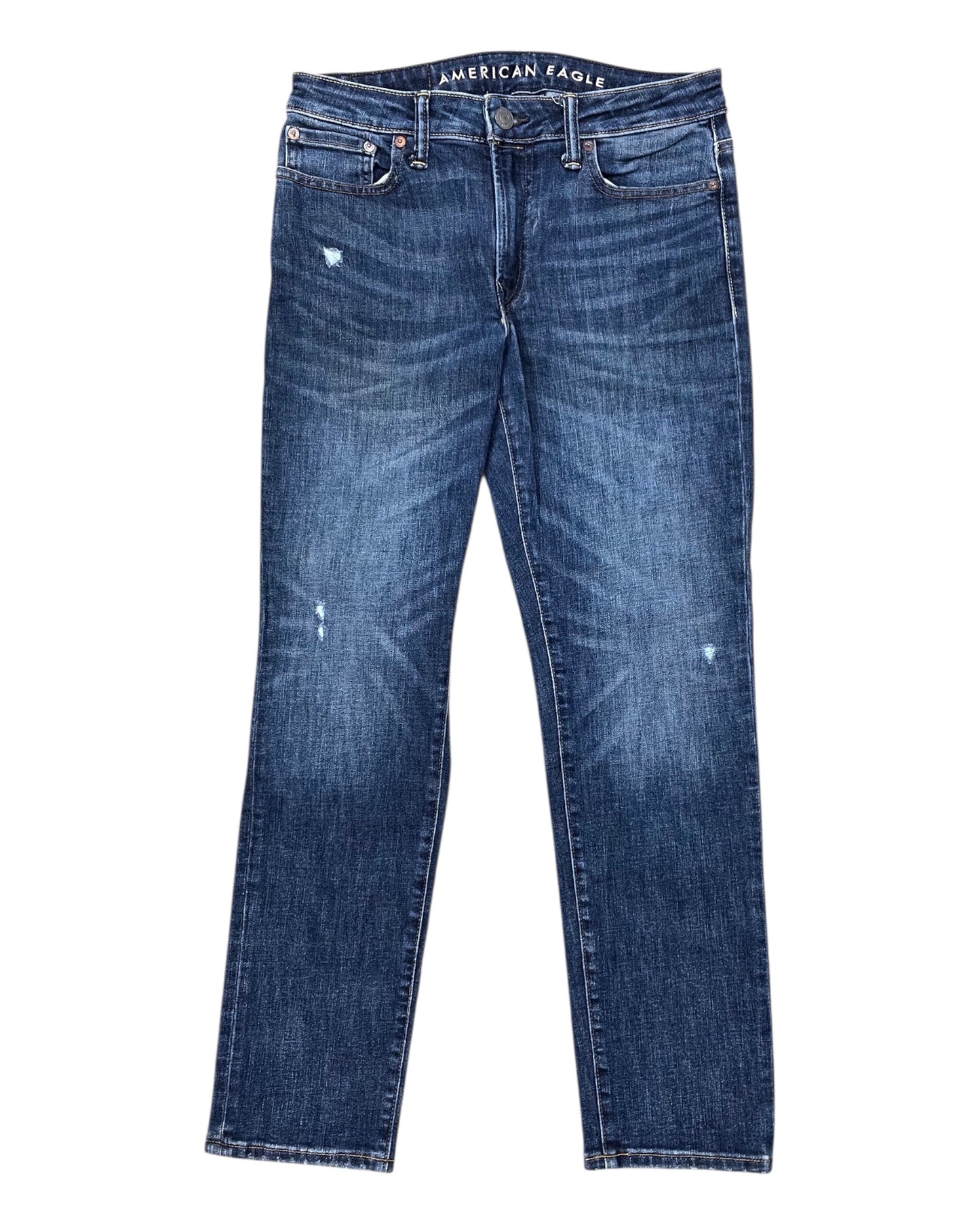 Jeans Straight By American Eagle In Blue Denim, Size:10