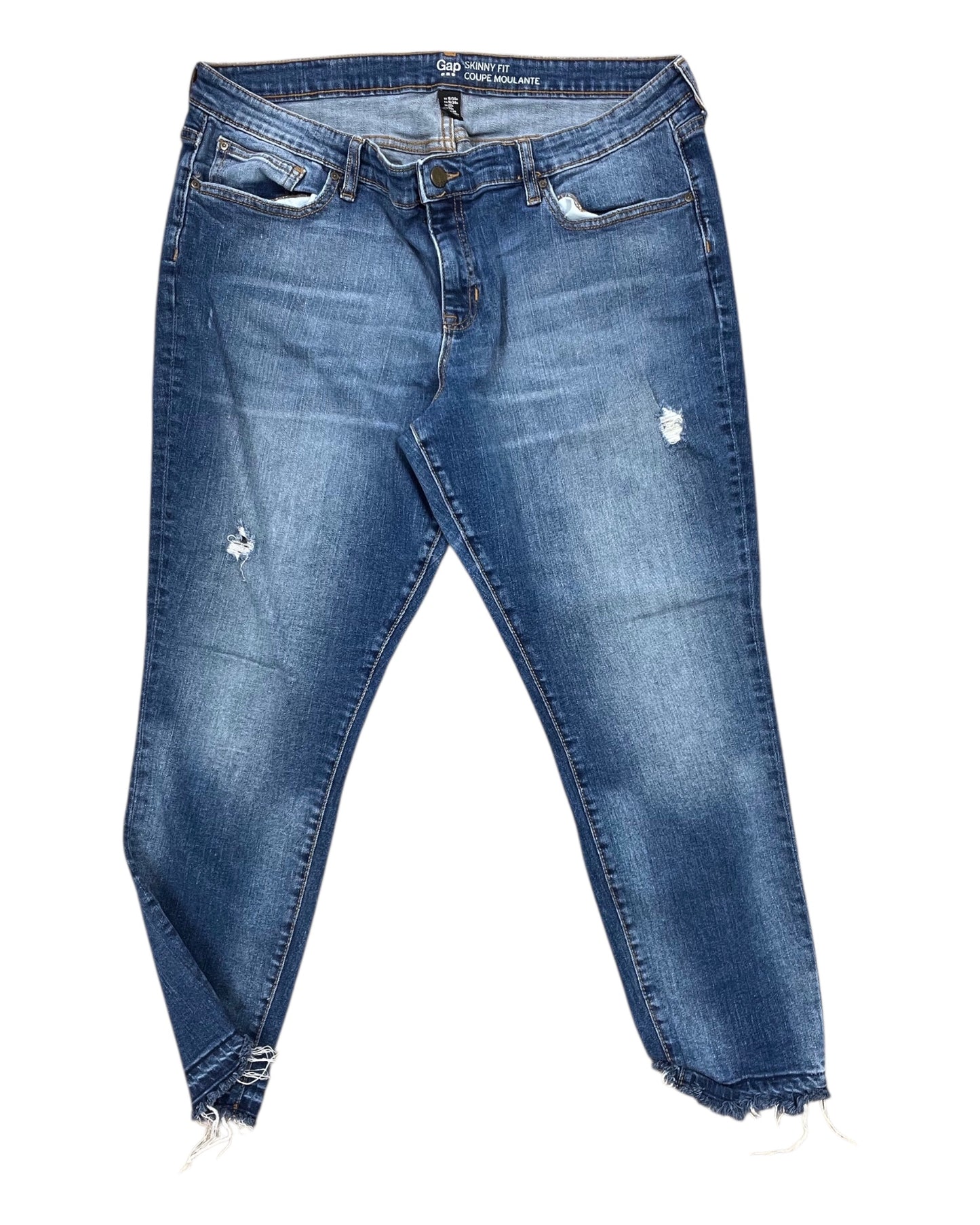 Jeans Skinny By Gap In Blue Denim, Size:18