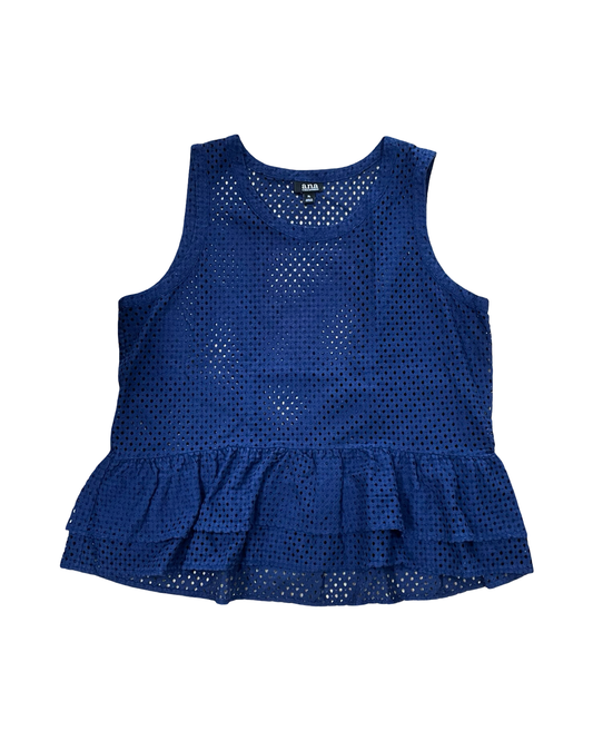 Top Sleeveless By Ana In Navy, Size:Xl