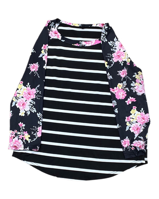 Top Ls By Clothes Mentor In Black & White, Size:M