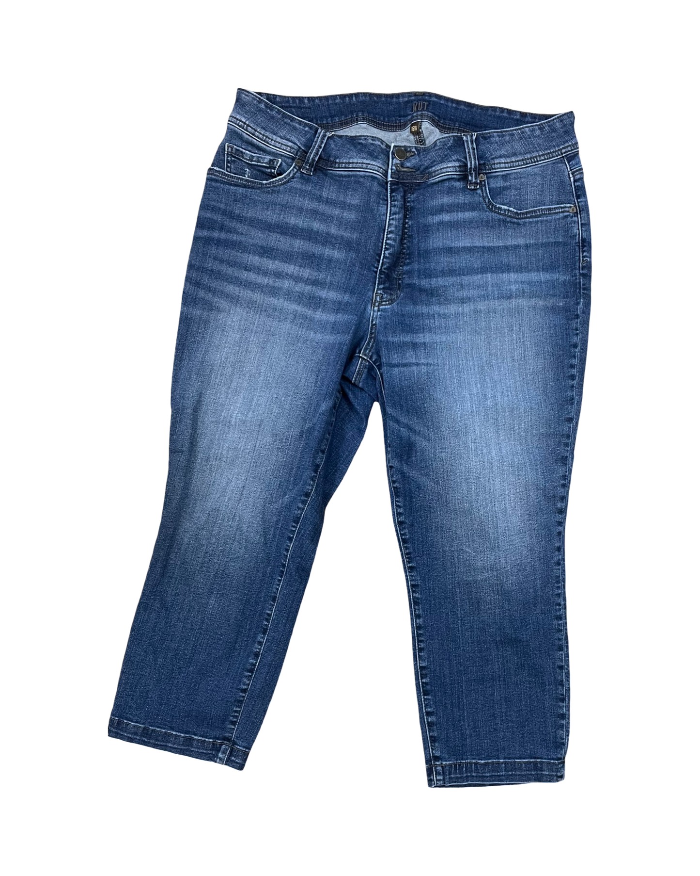 Jeans Cropped By Kut In Blue Denim, Size:16