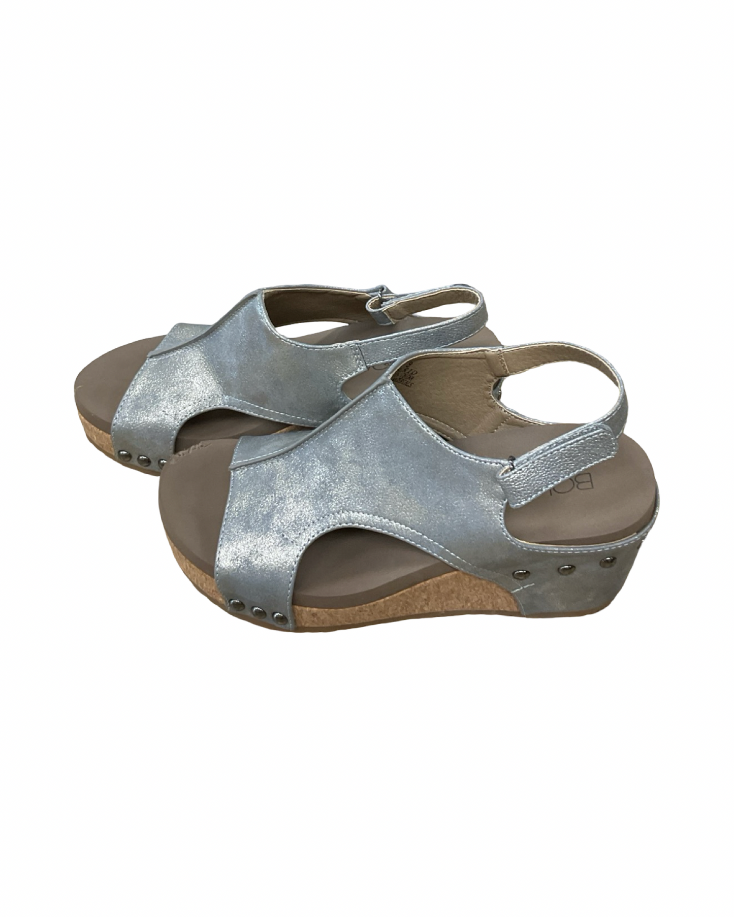Sandals Heels Wedge By Corkys In Silver, Size:8