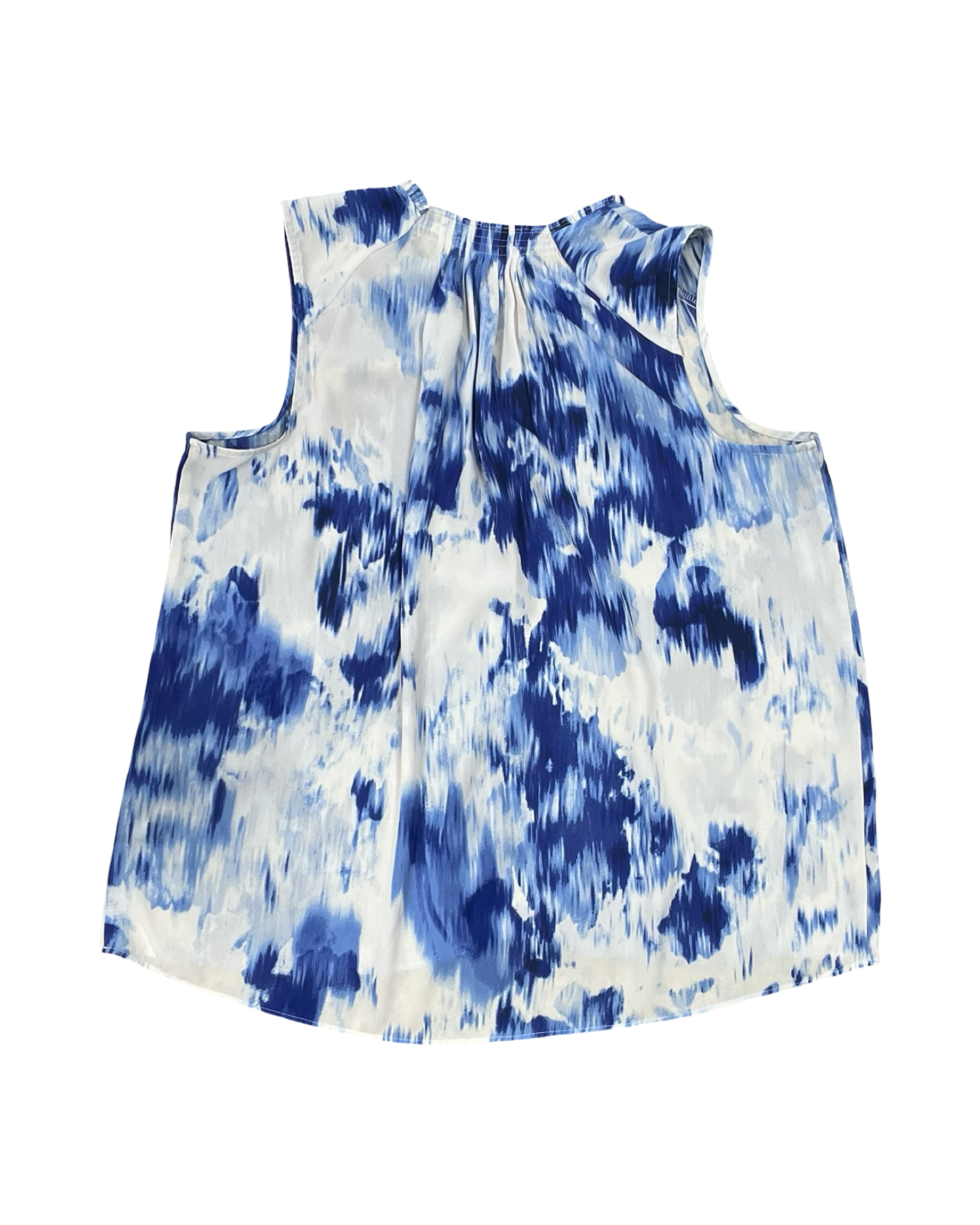 Top Sleeveless By Simply Vera In Blue & White, Size:Xl