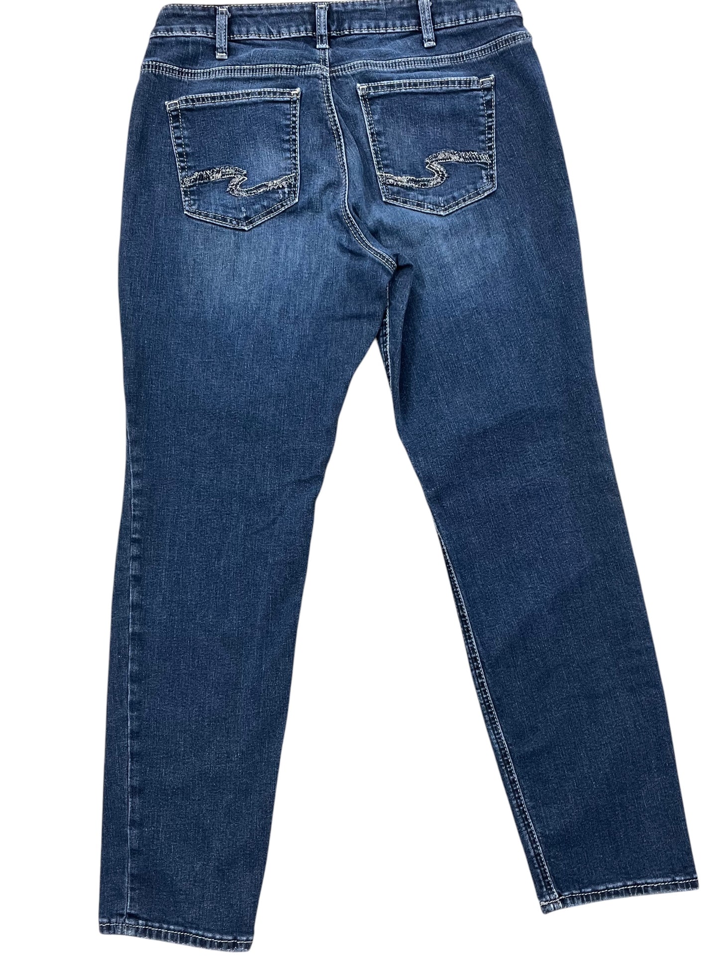 Jeans Boyfriend By Silver In Blue Denim, Size:14