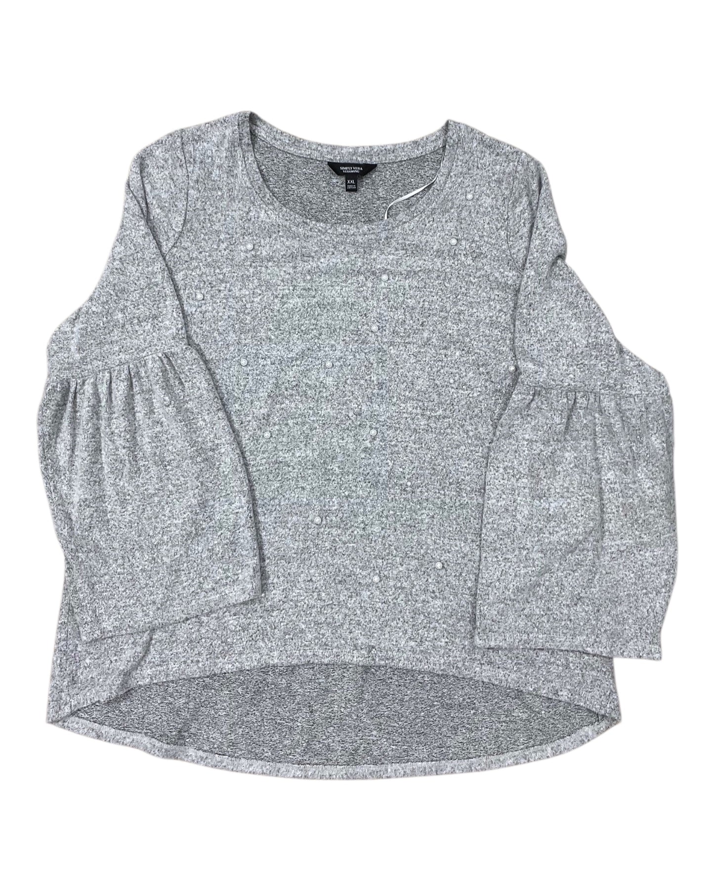 Top Ls By Simply Vera In Grey, Size:1X