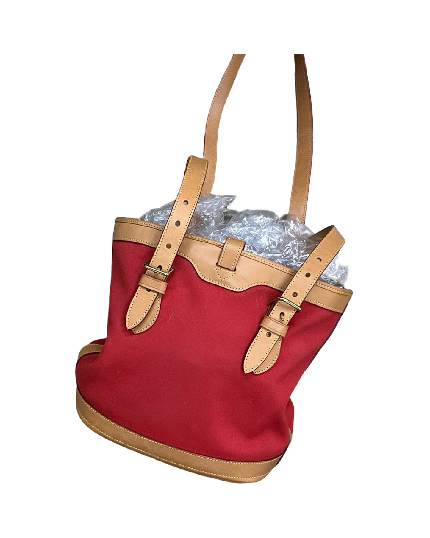 Handbag Designer By Dooney And Bourke In Red & Tan, Size:Medium