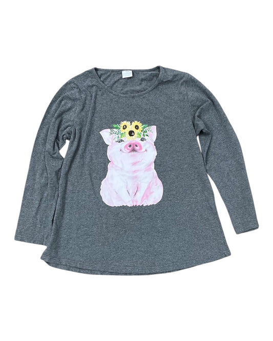 Top Ls By Clothes Mentor In Grey, Size:M
