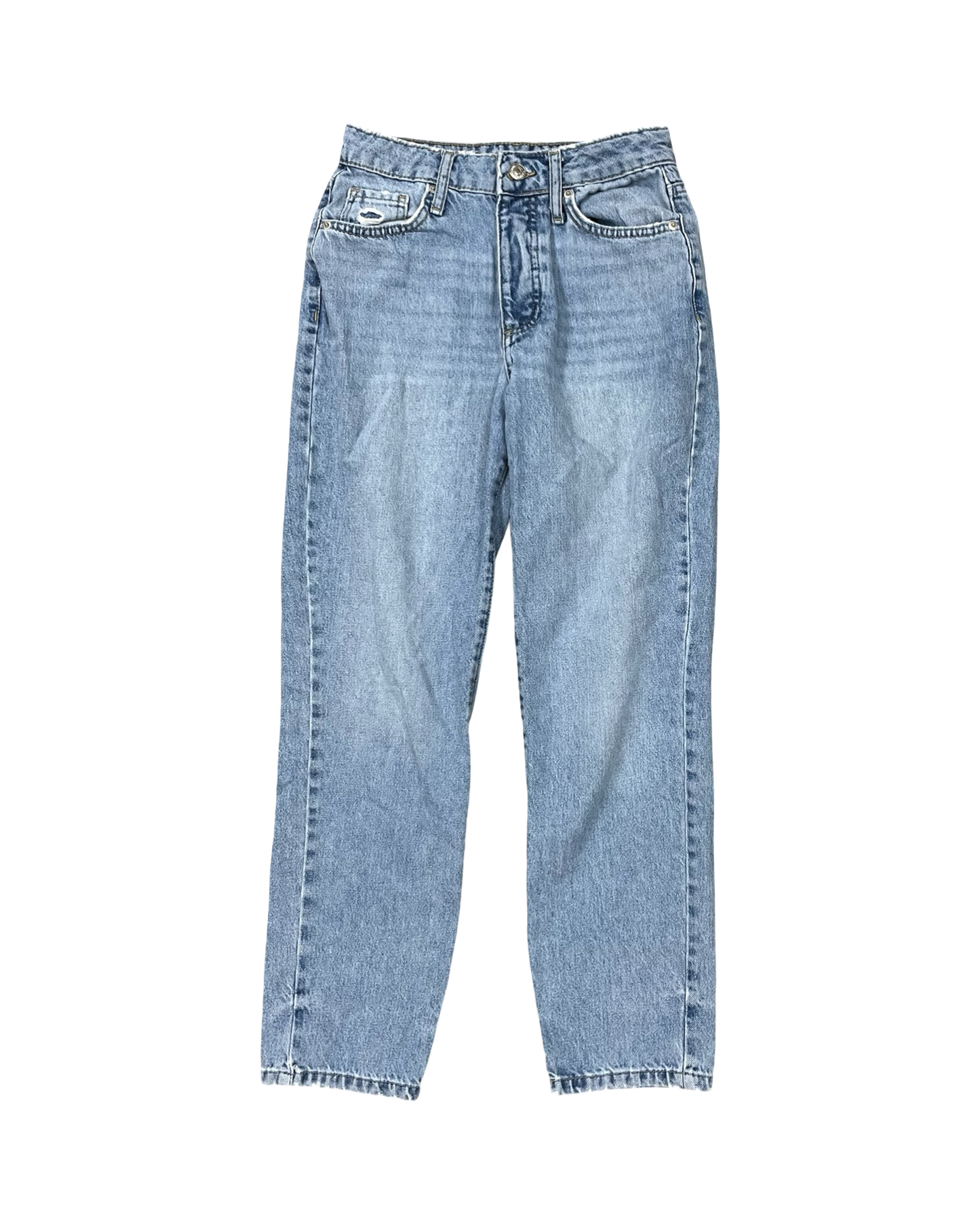 Jeans Straight By Forever 21 In Blue Denim, Size:0
