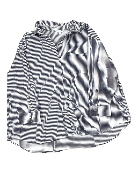 Blouse Ls By Old Navy In Blue & White, Size:3X