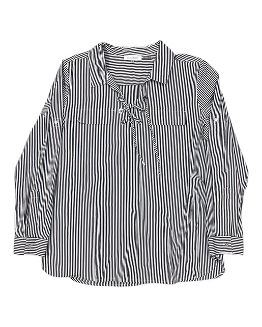 Top Ls By Calvin Klein In Black & White, Size:L