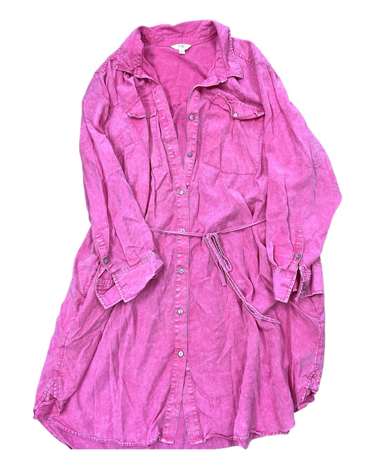 Dress Casual Midi By Terra & Sky In Pink, Size:4X