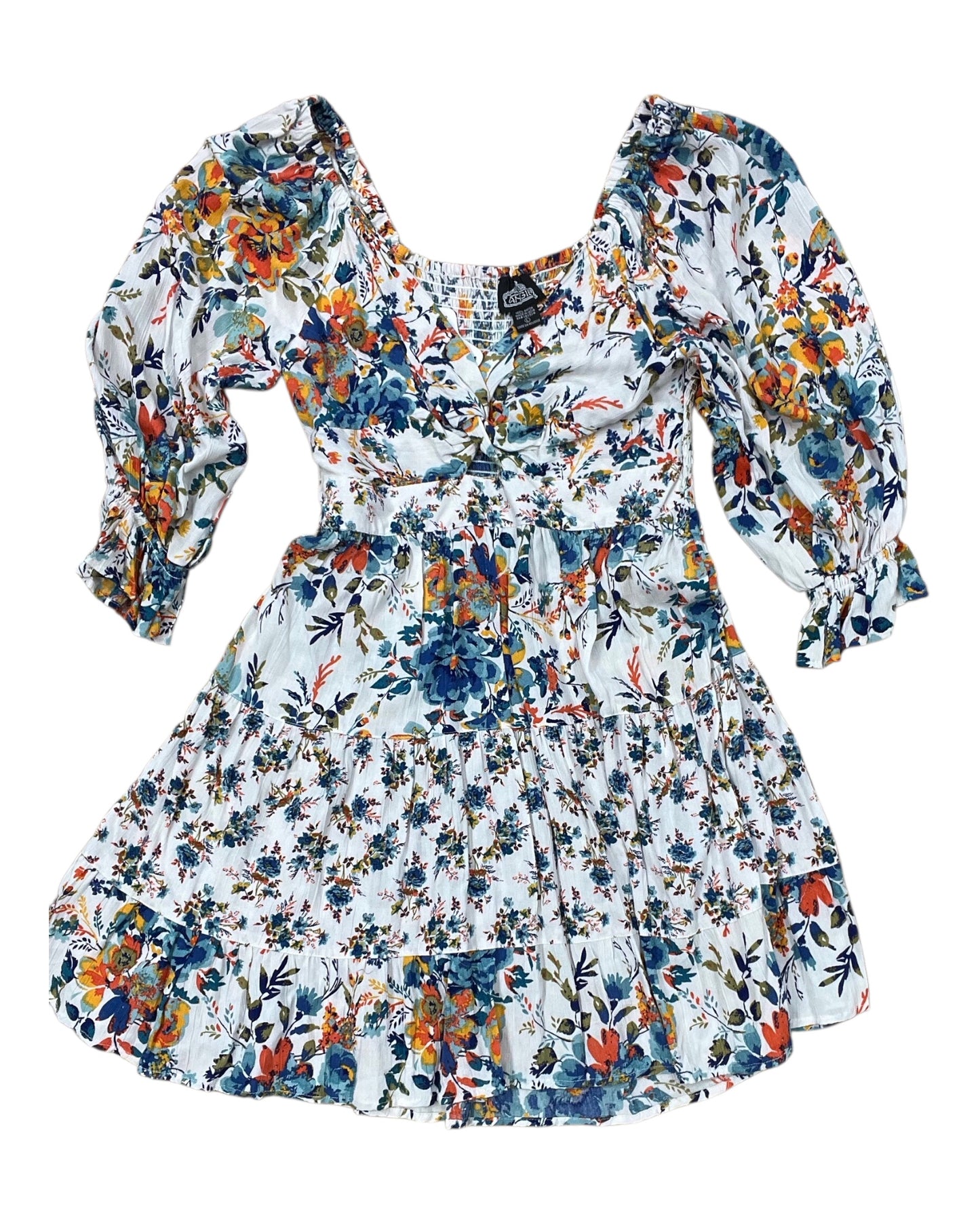 Dress Casual Short By Angie In Blue & Orange, Size:L