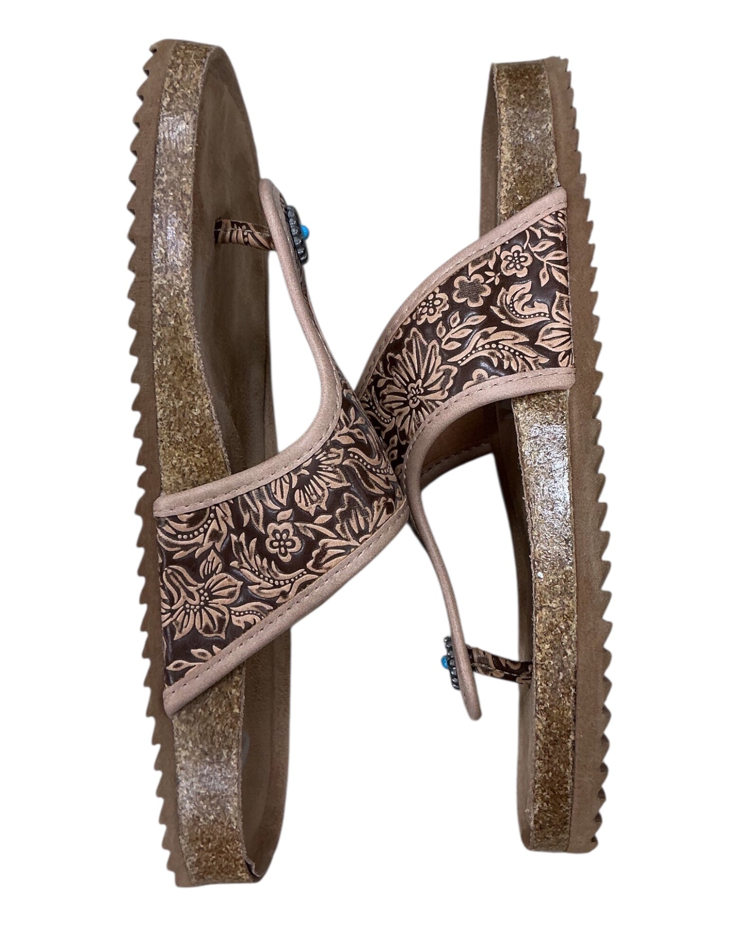 Sandals Flats By Very G In Brown, Size:8.5