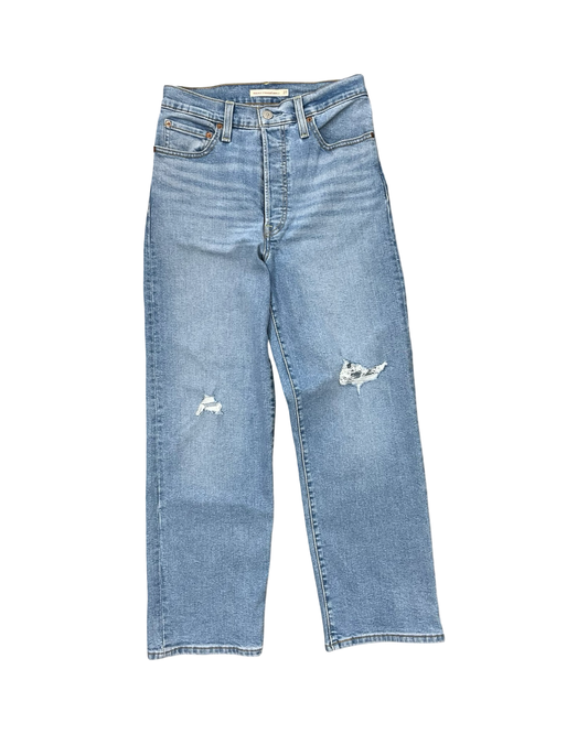 Jeans Straight By Levis In Blue Denim, Size:4