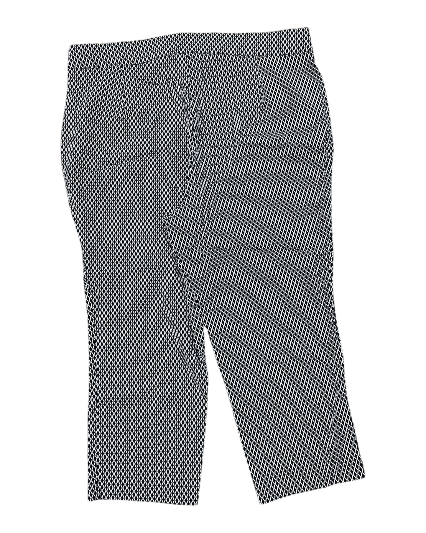 Pants Cropped By Anne Klein In Black & White, Size:12