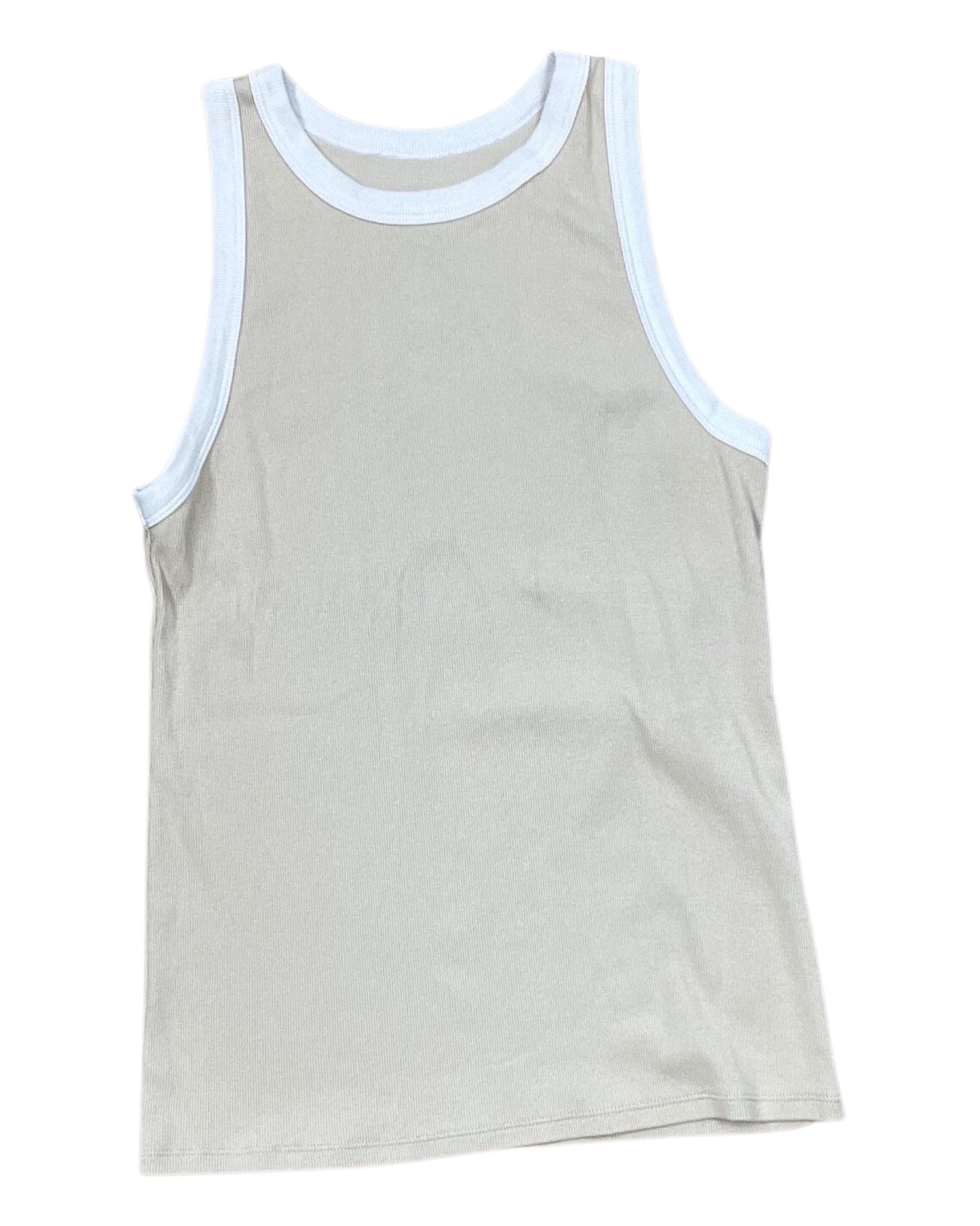 Tank Top By A New Day In Tan & White, Size:L