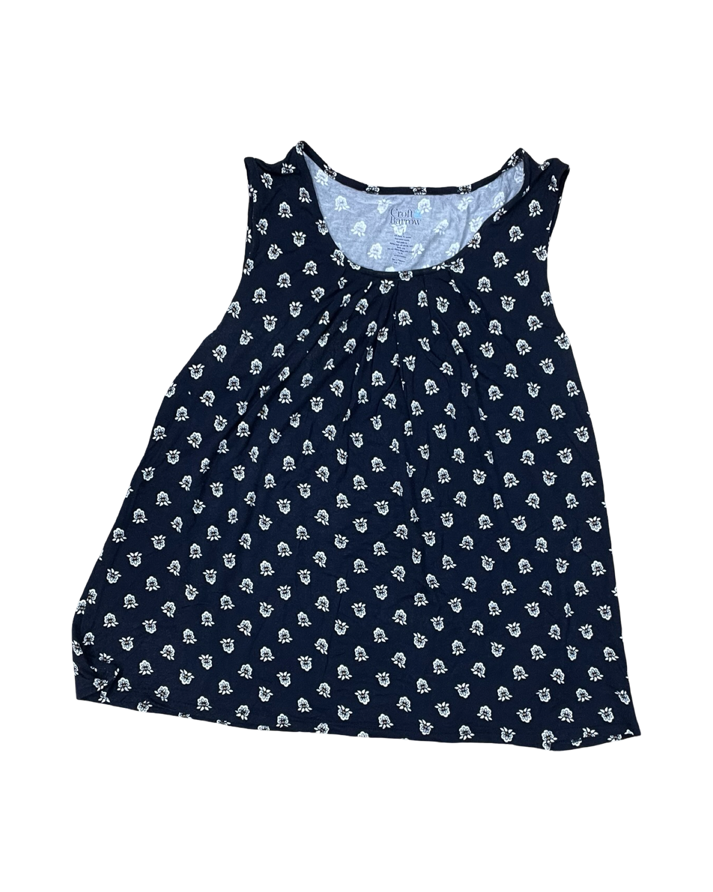 Top Sleeveless By Croft And Barrow In Blue & White, Size:L
