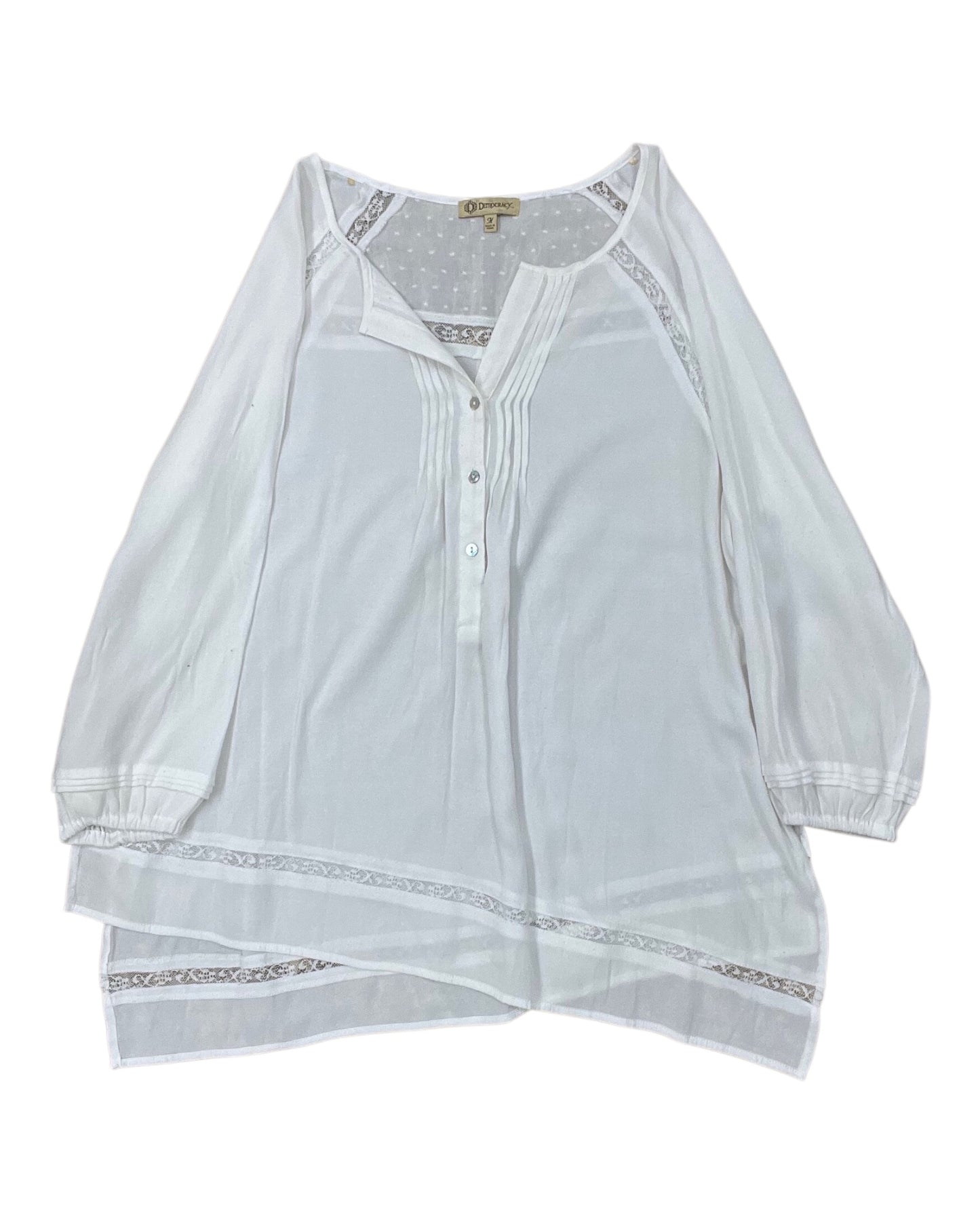 Top 3/4 Sleeve By Democracy In White, Size:M