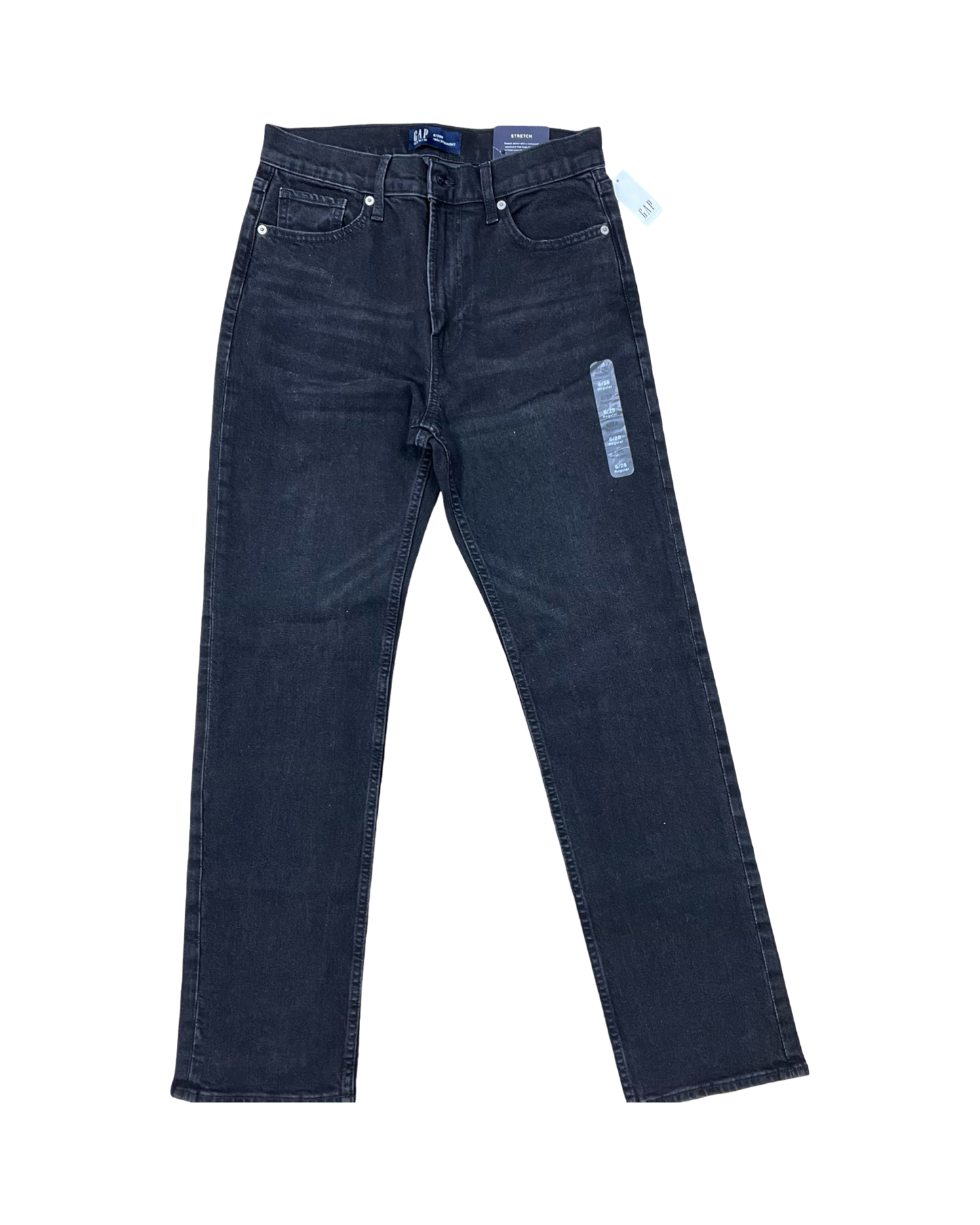 Jeans Straight By Gap In Black Denim, Size:6