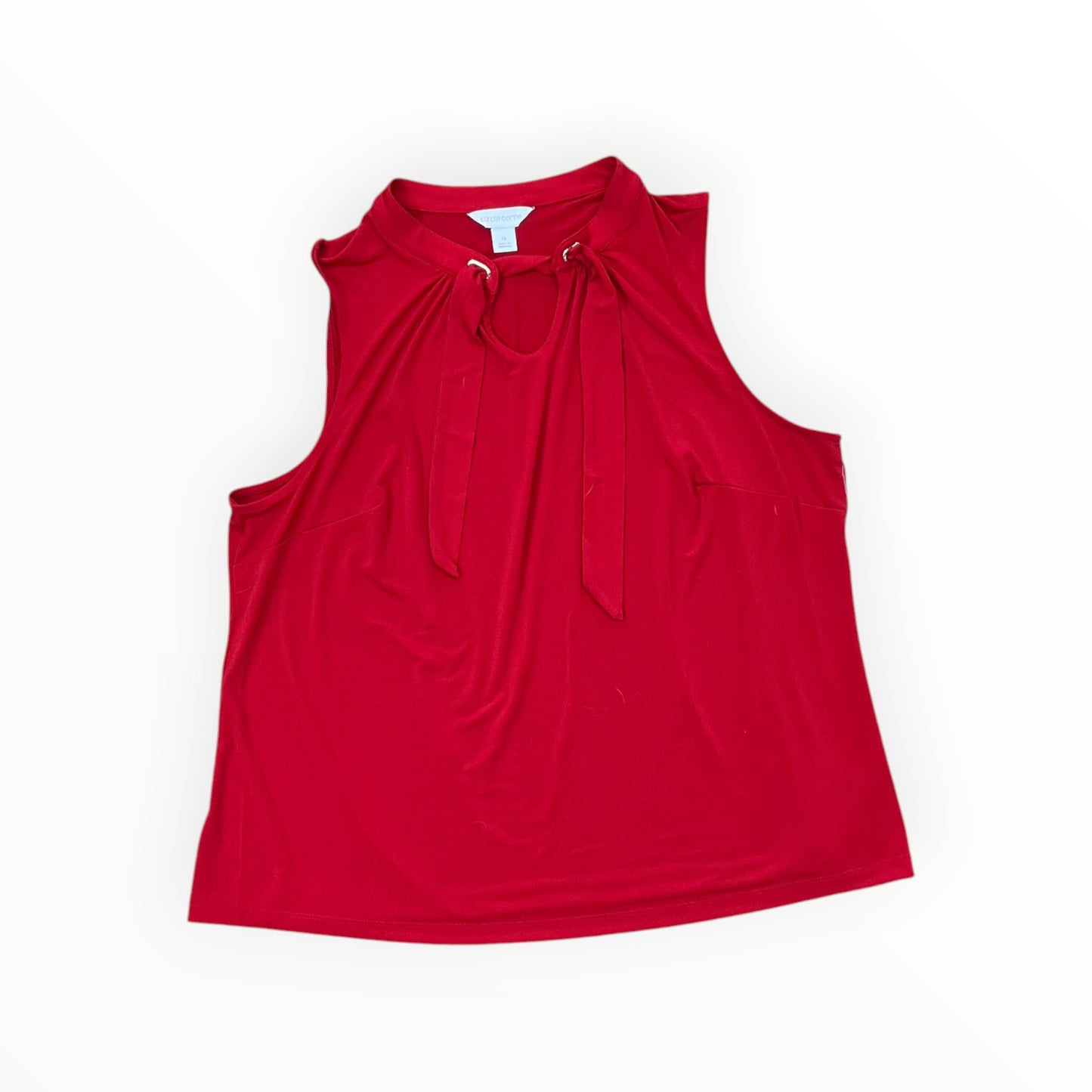 Top Sleeveless By Liz Claiborne In Red, Size:1X