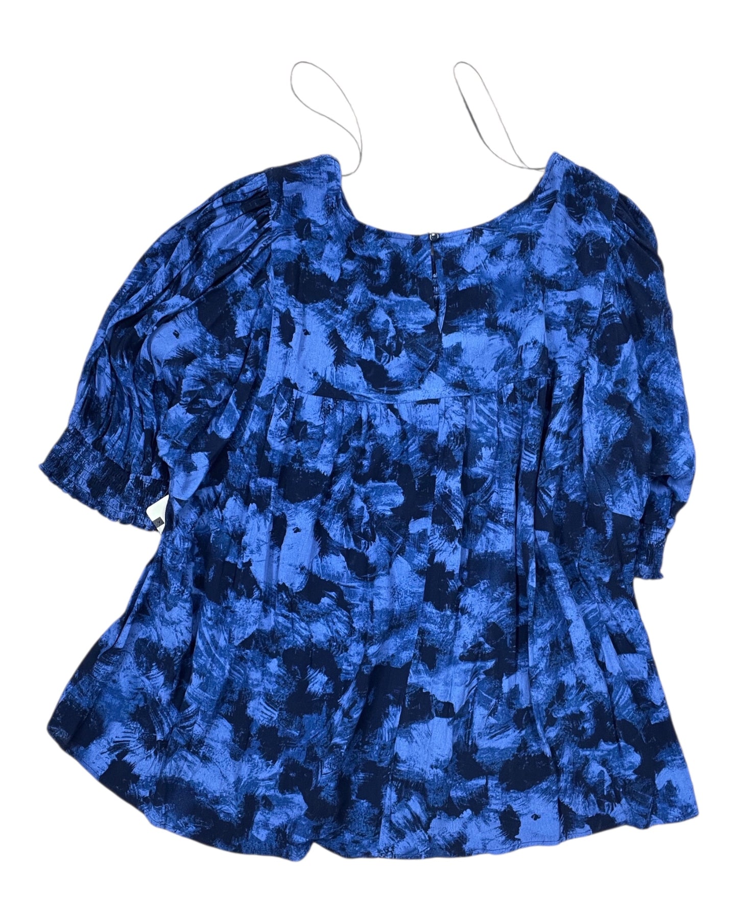 Top 3/4 Sleeve By Terra & Sky In Blue, Size:3X