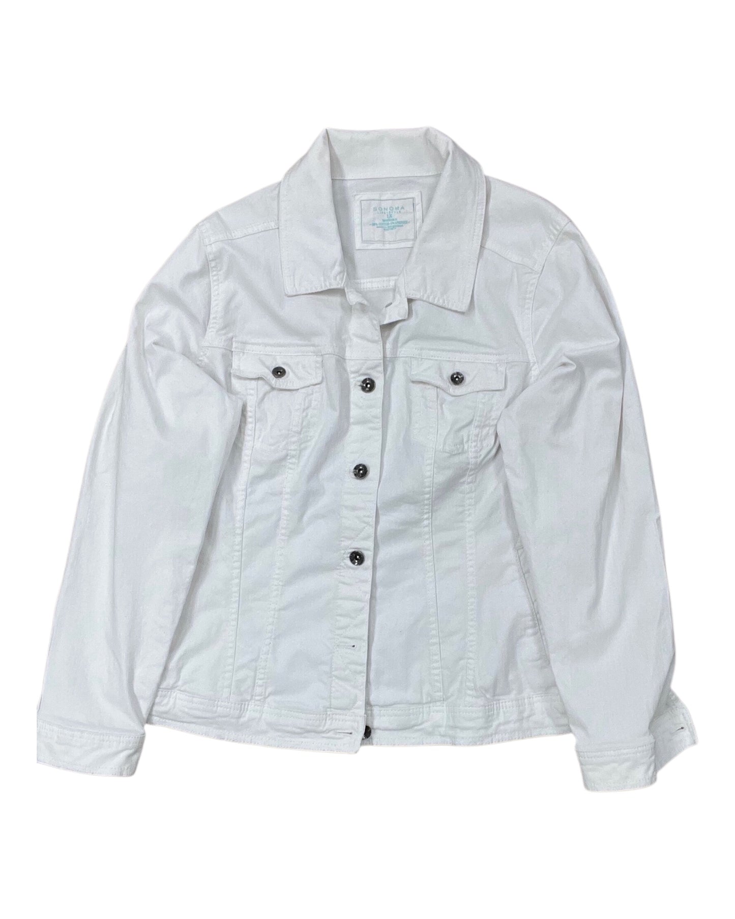 Jacket Denim By Sonoma In White Denim, Size:1X