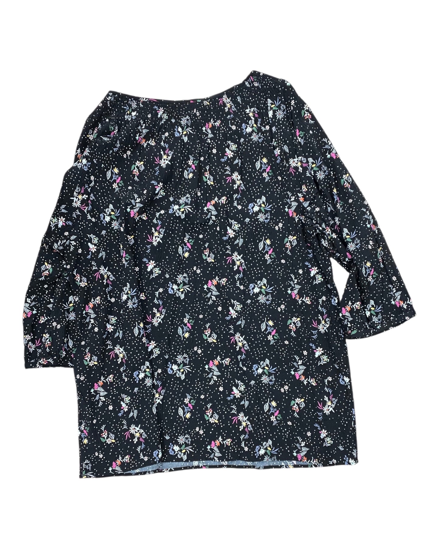 Top 3/4 Sleeve By Cj Banks In Black, Size:2X