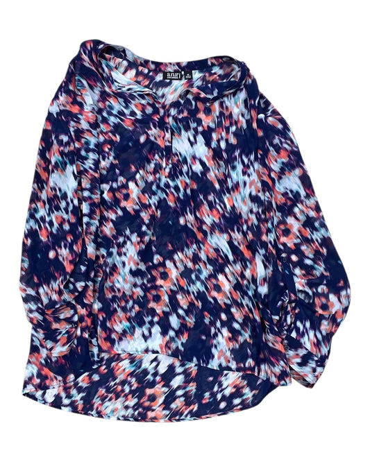 Top 3/4 Sleeve By Ana In Blue, Size:1X