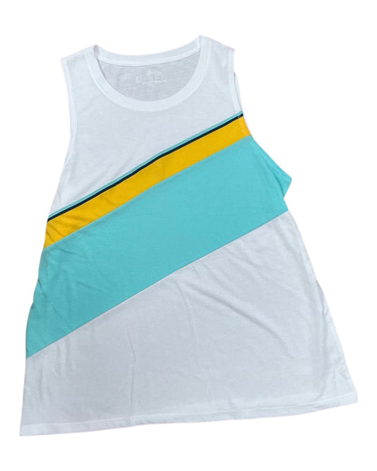 Tank Top By Xersion In White & Yellow, Size:L