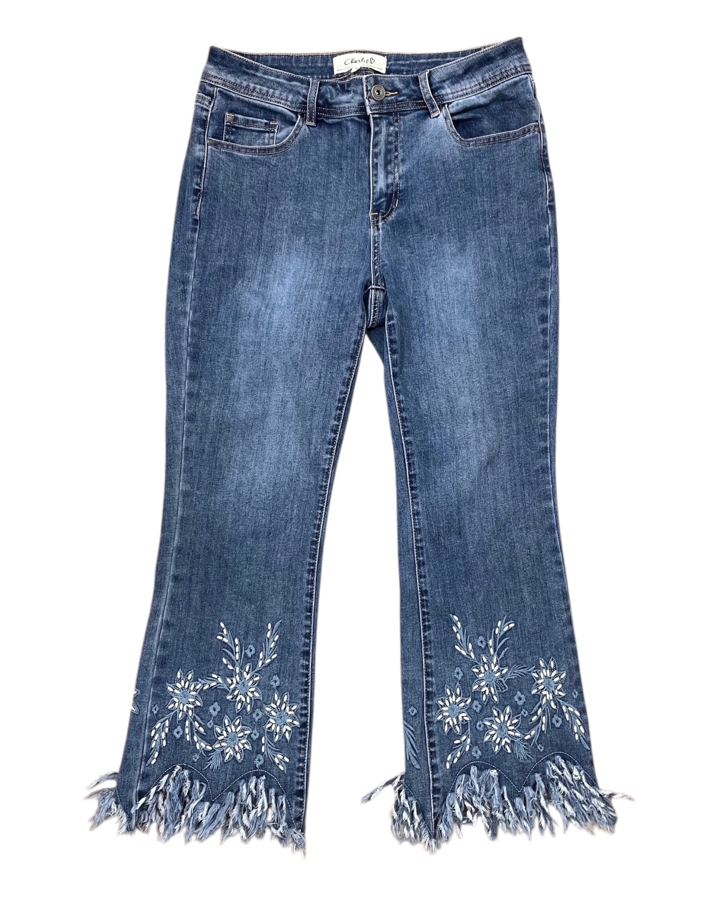 Jeans Cropped By Charlie B In Blue Denim, Size:6