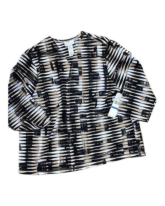 Cardigan By Alfred Dunner In Black & Gold, Size:Xl
