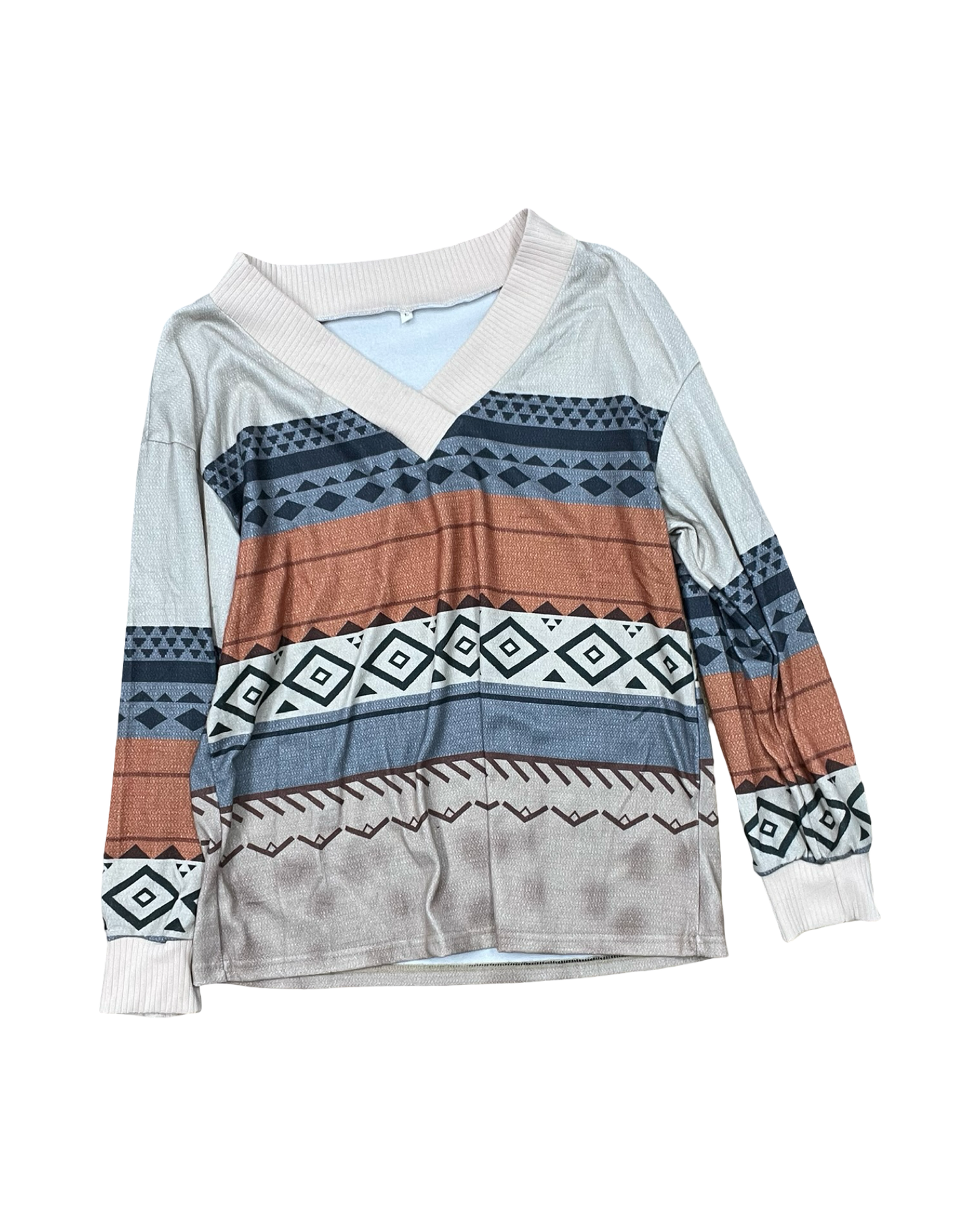 Top Ls By Clothes Mentor In Cream & Tan, Size:L