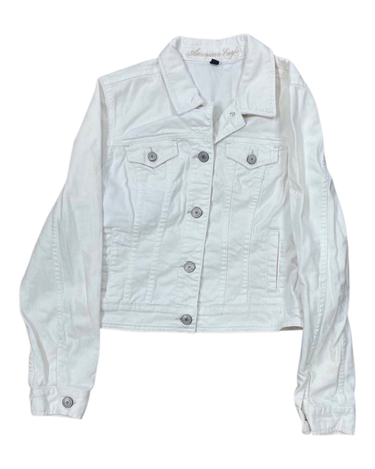Jacket Denim By American In White Denim, Size:Xl