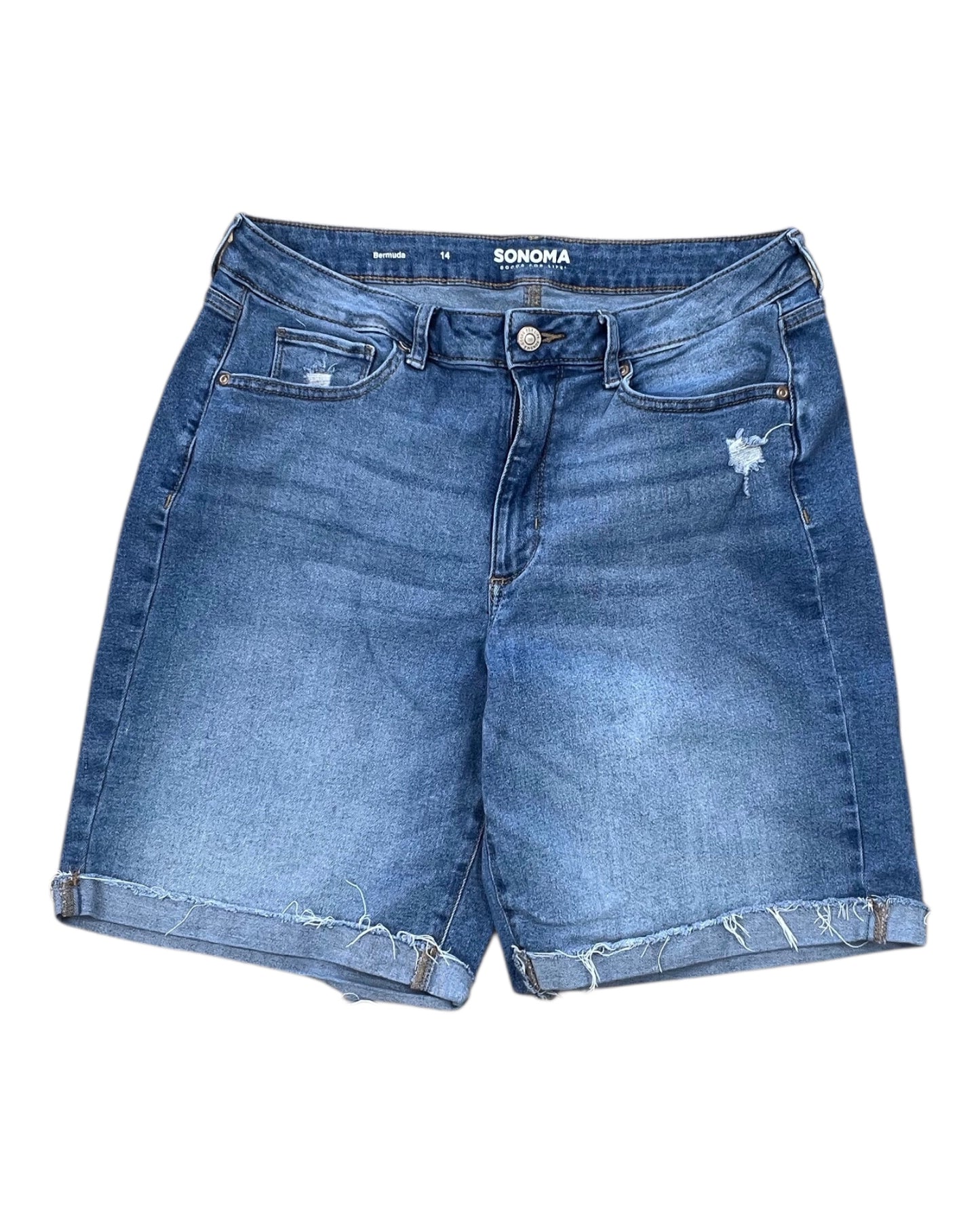 Shorts By Sonoma In Blue Denim, Size:14